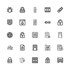 Editable 25 lock icons for web and mobile