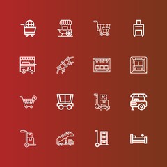 Editable 16 trolley icons for web and mobile