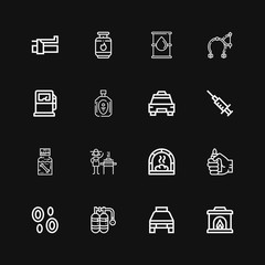 Editable 16 gas icons for web and mobile