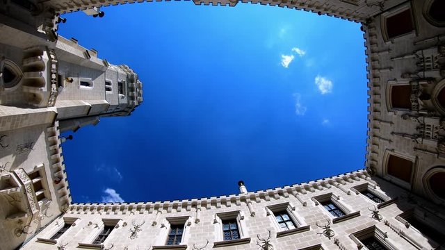 Castle Hluboka nad Vltavou in the Czech republic - time lapse