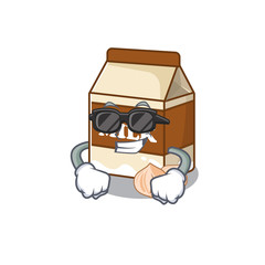 Super cool hazelnut milk character wearing black glasses