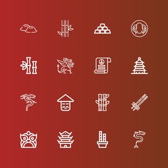Editable 16 china icons for web and mobile