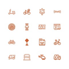 Editable 16 vehicle icons for web and mobile