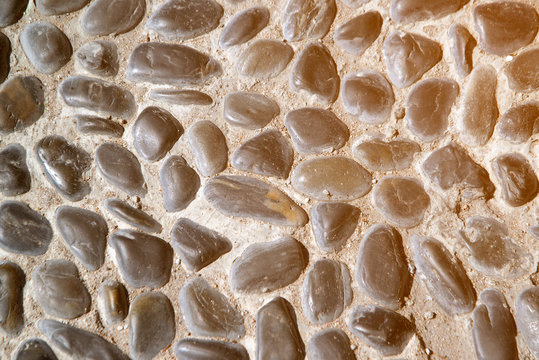 Stone paving background - granite cobblestone pattern in Pattay, Thailand..
