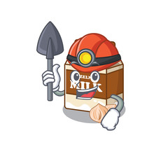 Cool clever Miner hazelnut milk cartoon character design