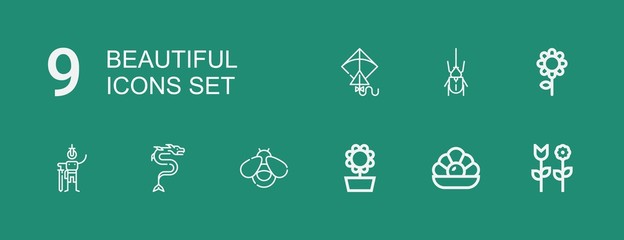 Editable 9 beautiful icons for web and mobile