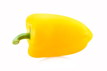 Yellow bell pepper isolated on a white background