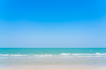Beautiful tropical nature of beach sea ocean with blue sky