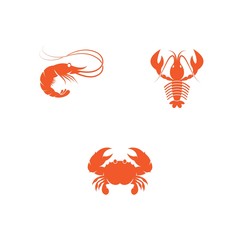 Shrimp logo template vector icon