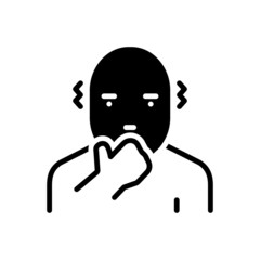 Black solid icon for afraid 