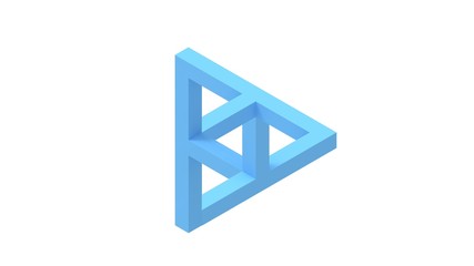 3d rendering of a computer generated optical illusion isolated