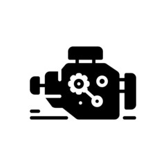 Black solid icon for engine 