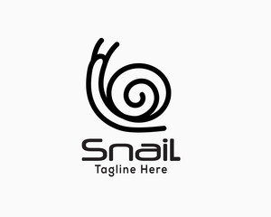 spiral Line art snail logo design inspiration