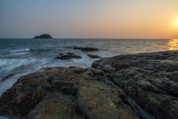 beautiful blue sky tropical paradise coast beach ocean summer sea view at PP Island, Krabi, Phuket, Thailand.