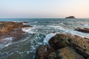 beautiful blue sky tropical paradise coast beach ocean summer sea view at PP Island, Krabi, Phuket, Thailand.