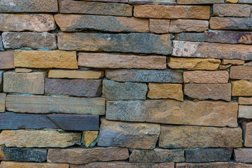 The stone wall texture background natural color.Background of stone wall texture photo.Natural stone wall texture for background.Old Brick texture, Grunge brick wall background.