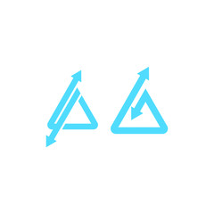 Triangle up and down arrow vector logo