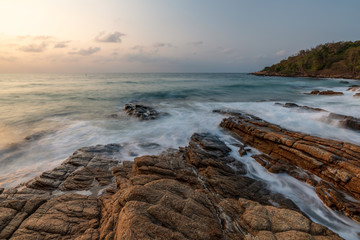 beautiful blue sky tropical paradise coast beach ocean summer sea view at PP Island, Krabi, Phuket, Thailand.
