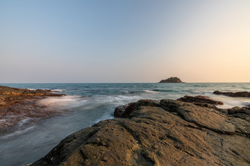 beautiful blue sky tropical paradise coast beach ocean summer sea view at PP Island, Krabi, Phuket, Thailand.