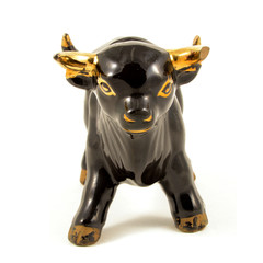 Porcelain Black Bull