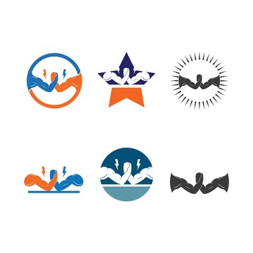 arm wrestling vecor icon illustration design