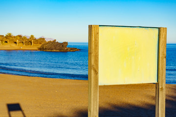 Empty board on spanish beach