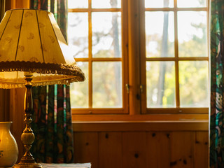 Vintage lamp in old house.