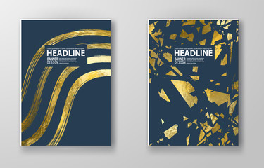 Vector Blue and Gold Design Templates. Abstract illustration eps10