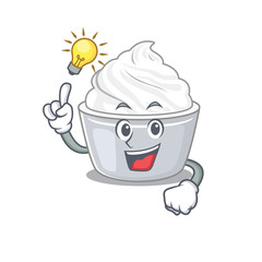 a clever sour cream cartoon character style have an idea gesture