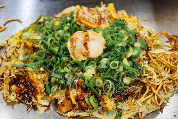 Okonomiyaki Japanese Pizza Hiroshima Style 