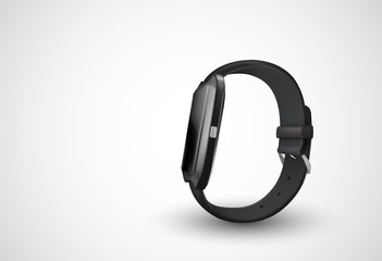 black vector smart watch on a white background