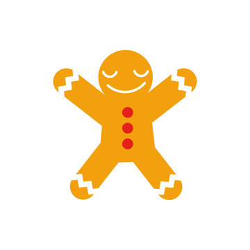gingerbread man orange smiling christmas clip art preview
