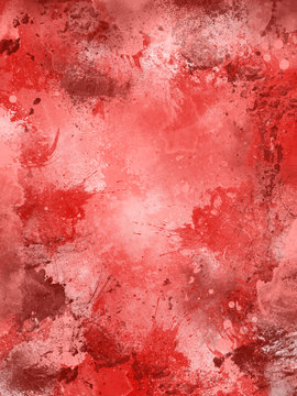 Red background with splashes of paint for dream art.