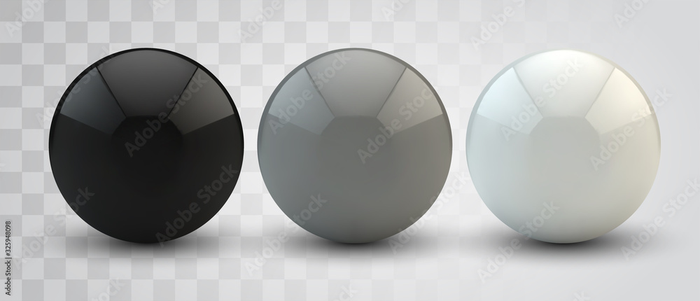 Canvas Prints set of vector spheres and balls on a white background with a shadow.