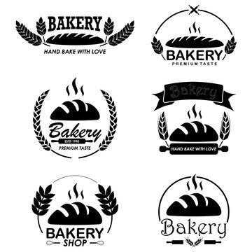 Flat bakery logo template Vector