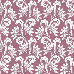 Seamless swirly leaves pattern design