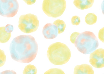 Seamless pattern of watercolor dots