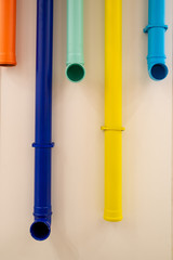 colorful pipes on the wall