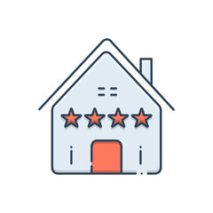 Color illustration icon for real estate