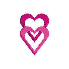 happy valentines day hearts icons