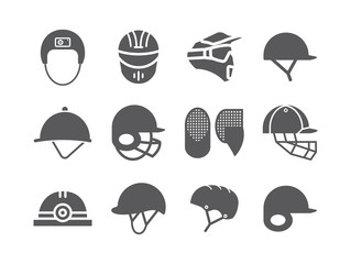 Helmet set icons. Vector signs for web graphics