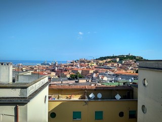 Panoramic view of Ancona city in the marche region, Italy.