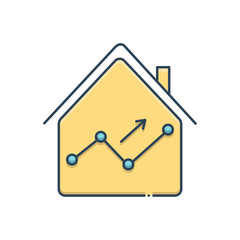 Color illustration icon for real estate