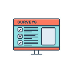 Fototapeta premium Color illustration icon for surveys 