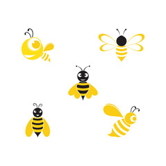 Bee Logo Template vector icon illustration