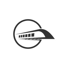 Fototapeta premium Train station logo template vector illustration design