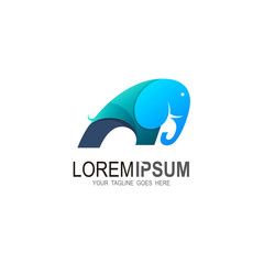 Elephant logo with modern design template