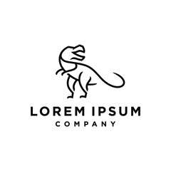 t rex tyrannosaurus dinosaur animal line logo icon vector design illustration 