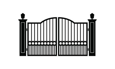 Gate or fence icon design isolated on white background. Vector illustration