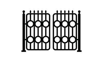 Gate or fence icon design isolated on white background. Vector illustration